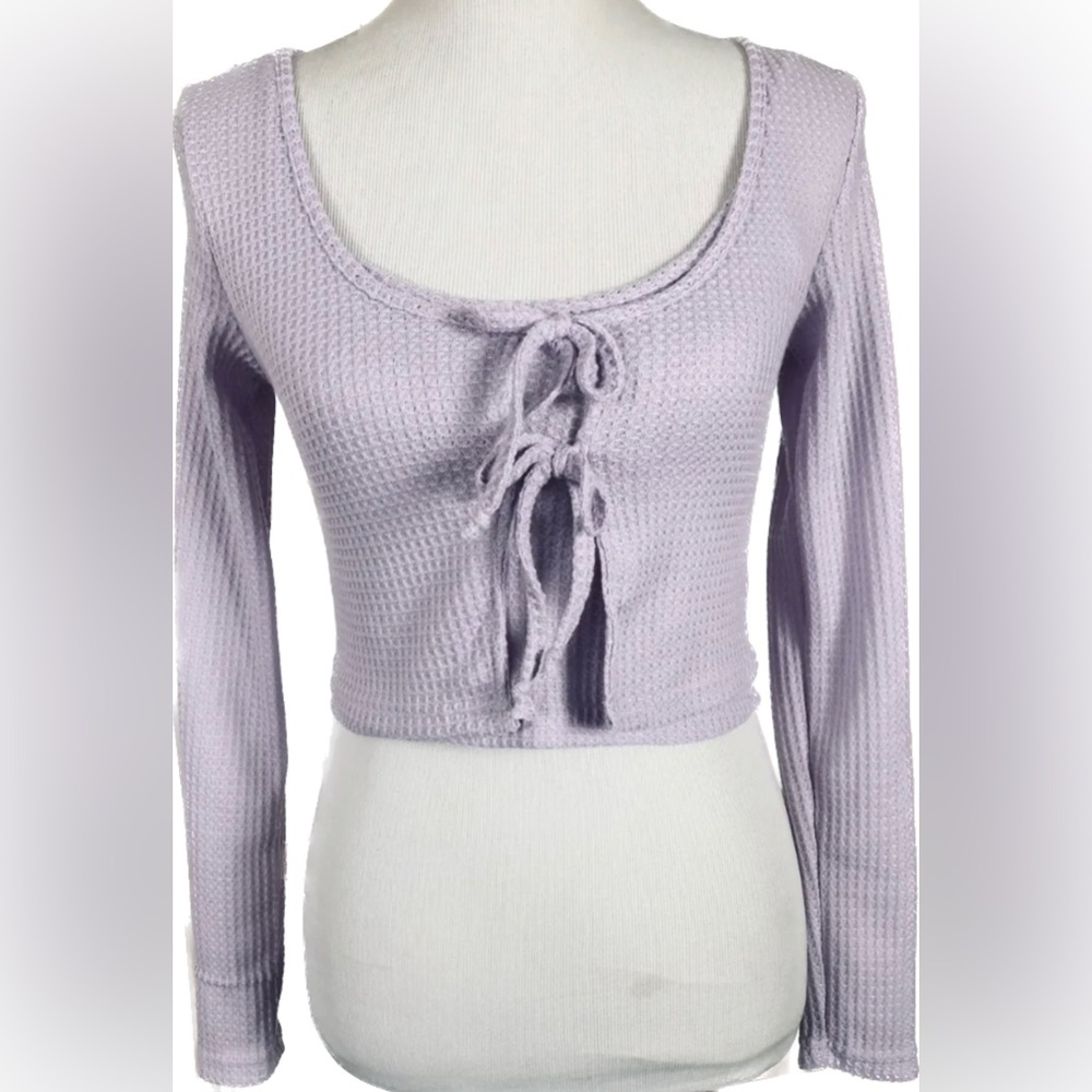 NWT Urban Vine Waffle Knit Tie Crop Top
